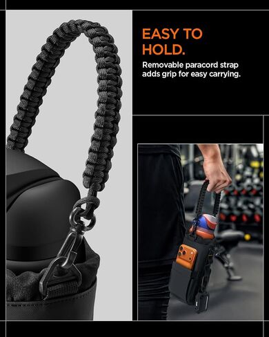 Spigen Life Magnetic Gym Bag for Men Tumbler Carrier Holder Bag for 20oz–40oz Water Bottles w/Molle System, Phone Pocket, Drawstring/Cord Lock, D-Ring Strap, Waterproof in Saudi Arabia
