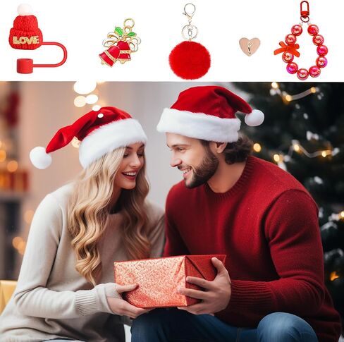 إكسسوارات زجاجات مياه عيد الميلاد من ستانلي - حزام المقبض، غطاء من القش السيليكون، سحر لأكواب 40 أونصة و30 أونصة in Kuwait