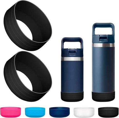 قطعتان من حذاء السيليكون لزجاجة YETI Rambler Jr سعة 12 أونصة و18 أونصة، غطاء حذاء واقٍ من السيليكون لزجاجة Owala سعة 12 أونصة وزجاجة Yeti Rambler in Kuwait
