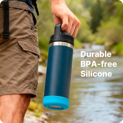 قطعتان من حذاء السيليكون لزجاجة YETI Rambler Jr سعة 12 أونصة و18 أونصة، غطاء حذاء واقٍ من السيليكون لزجاجة Owala سعة 12 أونصة وزجاجة Yeti Rambler in Kuwait