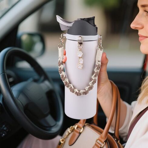 مجموعة إكسسوارات زجاجات المياه لـ Owala FreeSip 24 أونصة، 32 أونصة، 40 أونصة - تتضمن حزام مقبض بمخالب الحيوانات، وسحر لطيف لإكسسوارات أوالا وإكسسوارات كأس ستانلي هدية للنساء in Kuwait