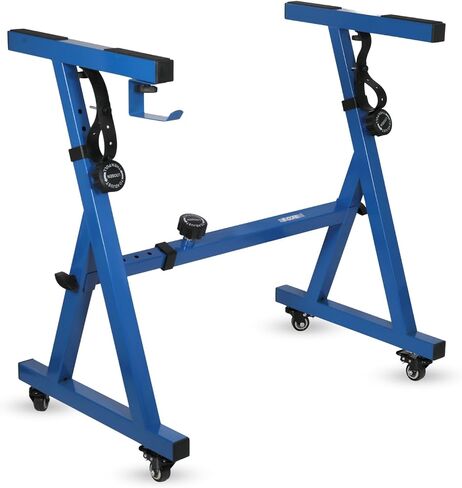5 CORE Keyboard Stand Piano Riser Z Style Adjustable Height 36.5" & Width 32.5" Sturdy Portable Music Stands Padded Arms Fits 54 - 88 Key Digital Electric Pianos for Kid & Adults - KS ECO Z1 WHL (Blue) in Saudi Arabia