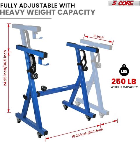 5 CORE Keyboard Stand Piano Riser Z Style Adjustable Height 36.5" & Width 32.5" Sturdy Portable Music Stands Padded Arms Fits 54 - 88 Key Digital Electric Pianos for Kid & Adults - KS ECO Z1 WHL (Blue) in Saudi Arabia