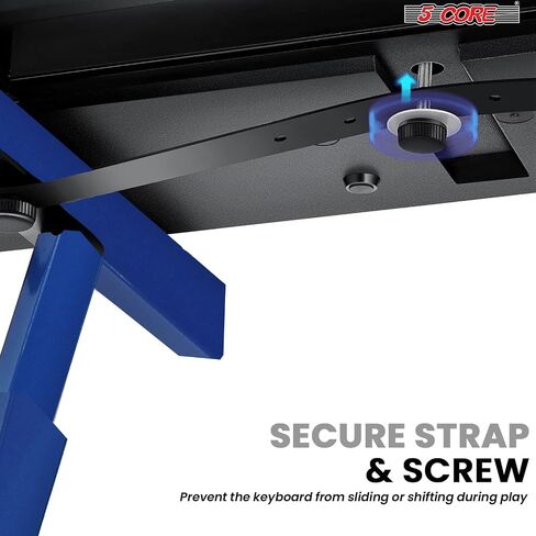 5 CORE Keyboard Stand Piano Riser Z Style Adjustable Height 36.5" & Width 32.5" Sturdy Portable Music Stands Padded Arms Fits 54 - 88 Key Digital Electric Pianos for Kid & Adults - KS ECO Z1 WHL (Blue) in Saudi Arabia