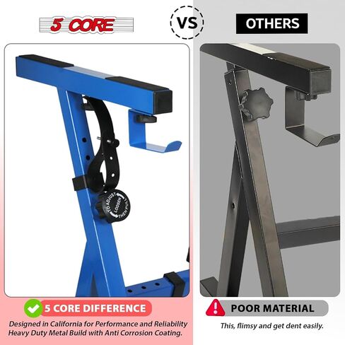 5 CORE Keyboard Stand Piano Riser Z Style Adjustable Height 36.5" & Width 32.5" Sturdy Portable Music Stands Padded Arms Fits 54 - 88 Key Digital Electric Pianos for Kid & Adults - KS ECO Z1 WHL (Blue) in Saudi Arabia