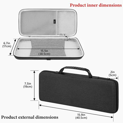 GEEKRIA Low Profile TKL Keyboard Case, Compatible with Razer BlackWidow V4 Low Profile TKL, Redragon K621, ROCCAT Vulcan TKL Pro, 87 keys Hard Shell Travel Carrying bag (Dark Grey) in Saudi Arabia