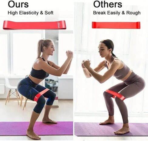 5-Pack Resistance Bands Set for Men & Women, Non-Latex Elastic Exercise Bands for Working Out, Glutes, Legs, Pilates, Strength Training, Fitness Bands with Carry Bag - Durable Rubber, Universal Fit in Saudi Arabia
