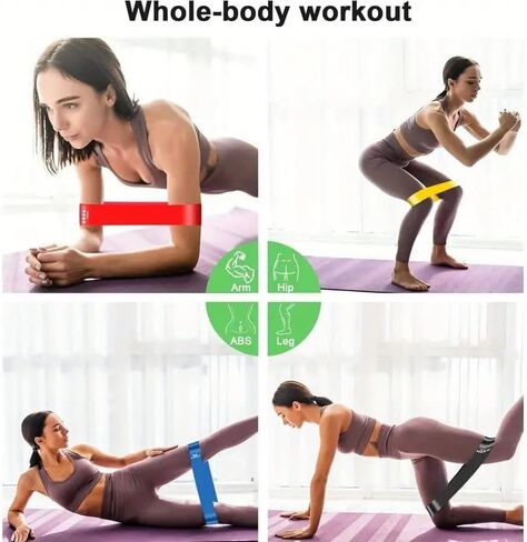 5-Pack Resistance Bands Set for Men & Women, Non-Latex Elastic Exercise Bands for Working Out, Glutes, Legs, Pilates, Strength Training, Fitness Bands with Carry Bag - Durable Rubber, Universal Fit in Saudi Arabia