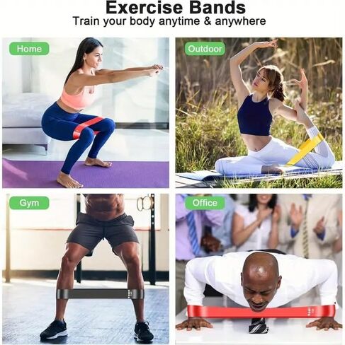 5-Pack Resistance Bands Set for Men & Women, Non-Latex Elastic Exercise Bands for Working Out, Glutes, Legs, Pilates, Strength Training, Fitness Bands with Carry Bag - Durable Rubber, Universal Fit in Saudi Arabia