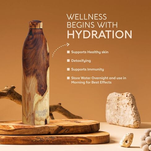Copper Wooden Water Bottle | BPA Free | 32oz Water Bottle | Leak-Proof & Odorless | Perfect for Bottled Water Enthusiasts with a Sense of Humor in Saudi Arabia
