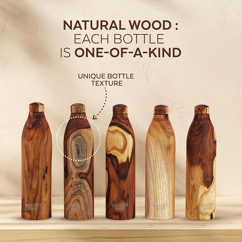 Copper Wooden Water Bottle | BPA Free | 32oz Water Bottle | Leak-Proof & Odorless | Perfect for Bottled Water Enthusiasts with a Sense of Humor in Saudi Arabia
