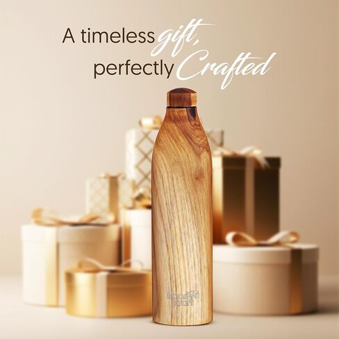 Copper Wooden Water Bottle | BPA Free | 32oz Water Bottle | Leak-Proof & Odorless | Perfect for Bottled Water Enthusiasts with a Sense of Humor in Saudi Arabia