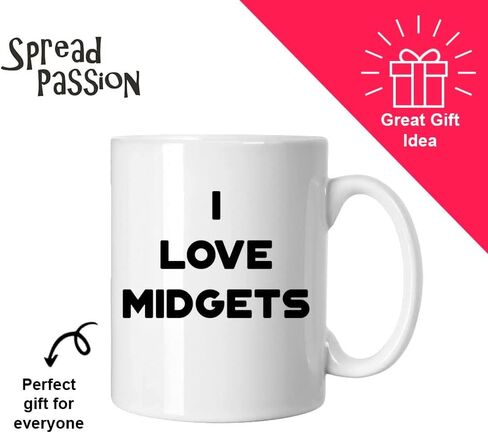 SpreadPassion I Love Midgets Mug - Funny Coffee Cup, Novelty Gift Idea in Saudi Arabia