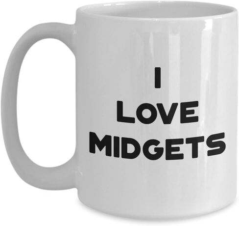 SpreadPassion I Love Midgets Mug - Funny Coffee Cup, Novelty Gift Idea in Saudi Arabia