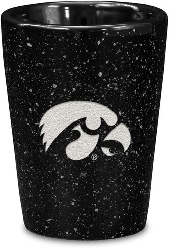 Rico Industries NCAA Iowa Hawkeyes Primary 2oz Ceramic Shot Glass for Fans, Laser Engraved in Team Color Single Shot Glass in Saudi Arabia