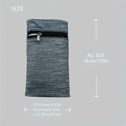 Unisex Running Hand Wrist Guard Storage Bag, Zipper Sweat Band Wrist Support Wristband Sweatband Wrist Wallet, Suitable for Gym Fitness Workout Running Jogging in Saudi Arabia
