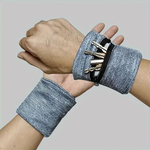 Unisex Running Hand Wrist Guard Storage Bag, Zipper Sweat Band Wrist Support Wristband Sweatband Wrist Wallet, Suitable for Gym Fitness Workout Running Jogging in Saudi Arabia