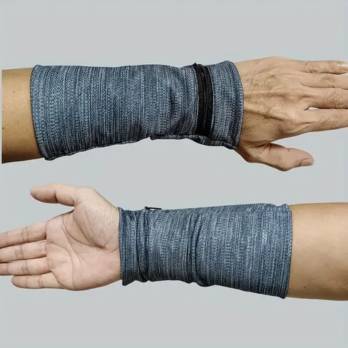 Unisex Running Hand Wrist Guard Storage Bag, Zipper Sweat Band Wrist Support Wristband Sweatband Wrist Wallet, Suitable for Gym Fitness Workout Running Jogging in Saudi Arabia