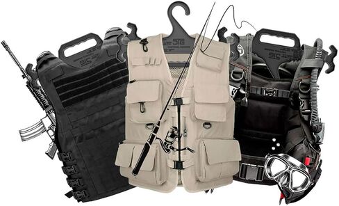 شماعة STG شديدة التحمل، لمعدات الشرطة، والسترة التكتيكية، ومعدات الغوص، وسترة الصيد، وسترة النجاة، وغوص بي سي دي والمزيد - أسود in Kuwait