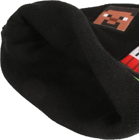 Minecraft Printed Character Patches Black Cuff Beanie in Saudi Arabia