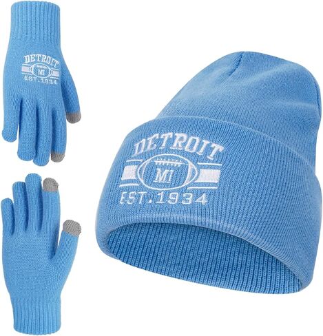 Classic Beanie Hat for Football Fans Embroidered Skull Cap Vintage Cuffed Knit Hat Warm Winter Gloves Gifts for Men Women in Saudi Arabia