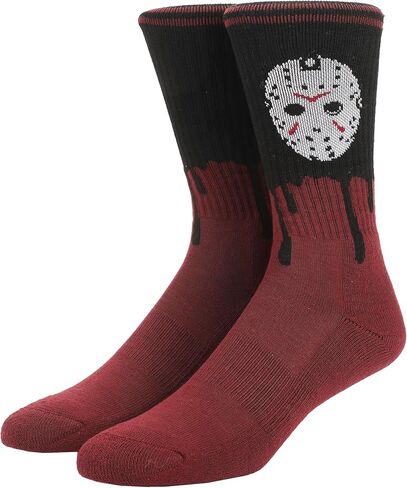 Bioworld Friday The 13Th Black Light Jason Mask Mens Athletic Crew Socks in Saudi Arabia