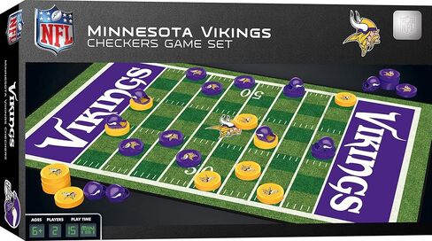 MasterPieces Officially Licensed NFL Minnesota Vikings Checkers Board Game for Families and Kids Ages 6 and Up in Saudi Arabia