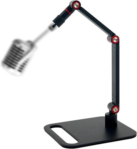 Microphone Stand Desk, Max Load 3.3lb Adjustable Desktop Mic Arm Stand with Thread Adapters for Podcast Streaming Gaming Studio Table Mount Accessories in Saudi Arabia