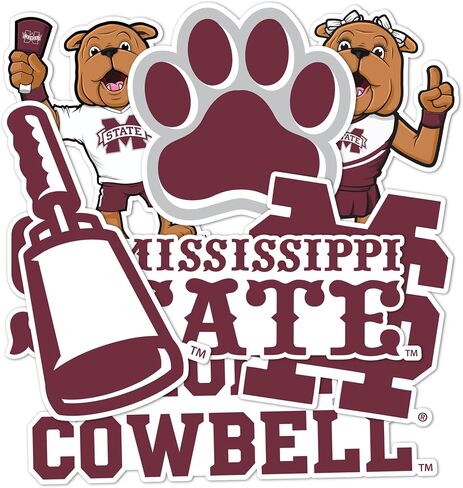 Desert Cactus Mississippi State University Sticker Bulldogs MSU Sticker Vinyl Decals Laptop Water Bottle Car Sheet T2 (Type 2-6) in Saudi Arabia