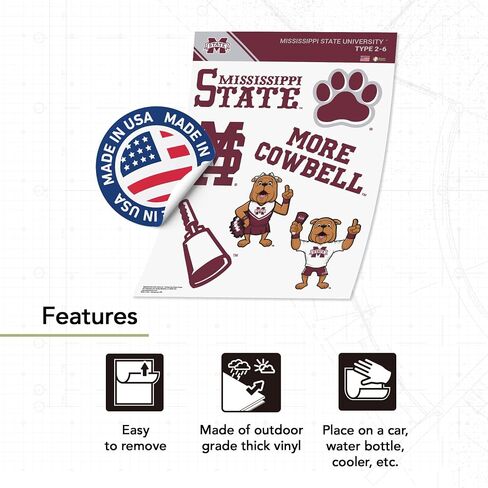 Desert Cactus Mississippi State University Sticker Bulldogs MSU Sticker Vinyl Decals Laptop Water Bottle Car Sheet T2 (Type 2-6) in Saudi Arabia