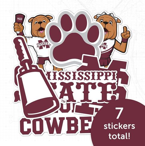 Desert Cactus Mississippi State University Sticker Bulldogs MSU Sticker Vinyl Decals Laptop Water Bottle Car Sheet T2 (Type 2-6) in Saudi Arabia