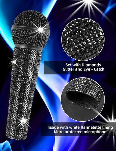Mr.Power Microphone Grille Head Mesh + Rhinestone Mic Handle Cover Compatible with Shure SM58 SM58S SM58LC BETA58 BETA58A, Easy Installation and Disassembly in Saudi Arabia