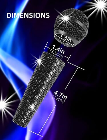 Mr.Power Microphone Grille Head Mesh + Rhinestone Mic Handle Cover Compatible with Shure SM58 SM58S SM58LC BETA58 BETA58A, Easy Installation and Disassembly in Saudi Arabia