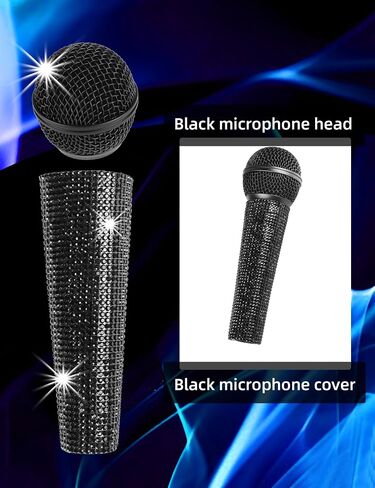Mr.Power Microphone Grille Head Mesh + Rhinestone Mic Handle Cover Compatible with Shure SM58 SM58S SM58LC BETA58 BETA58A, Easy Installation and Disassembly in Saudi Arabia