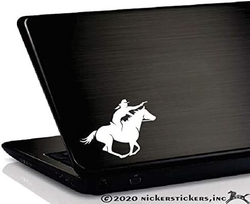 Mounted Shooting Female Rider Horse Trailer Vinyl Window Decal Sticker in Saudi Arabia