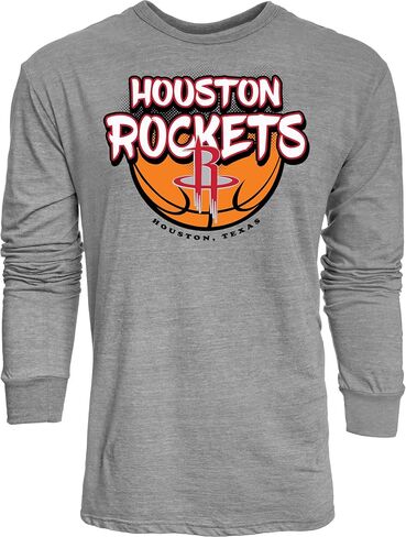 Blue 84 NBA Officially Licensed Tri-Blend Long Sleeve T-Shirt Heather Gray in Saudi Arabia