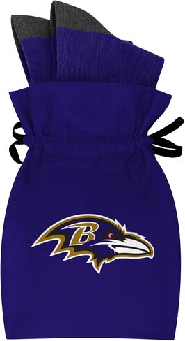 جوارب FOCO NFL للرجال ذات الشعار الأساسي الرسمي Wordmark Premium Crew مع حقيبة مزخرفة برباط in Saudi Arabia