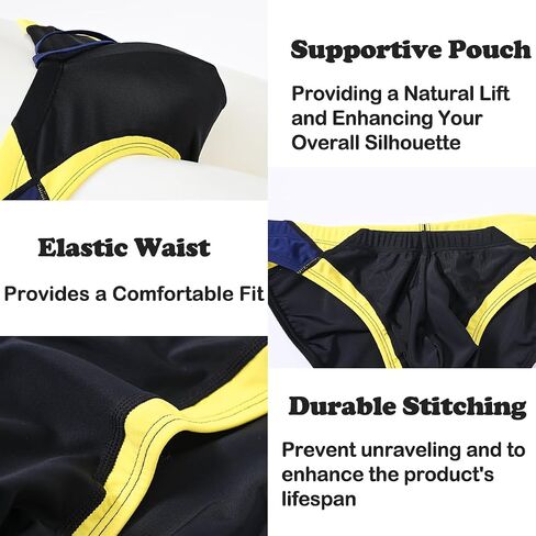 Mens Sexy Swim Briefs Bikini Swimwear Bulge Pouch Bathing Suits Low Rise Swimsuit with Drawstring in Saudi Arabia