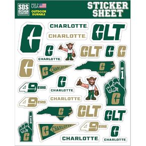 Generic UNCC North Carolina Charlotte 49ers Fan Sticker Sheet, Green in Kuwait
