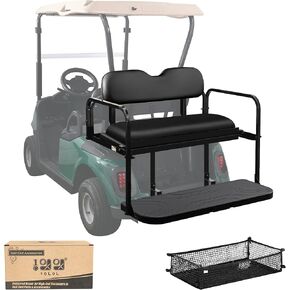 طقم مقعد خلفي لعربة الجولف 10L0L لطراز EZGO RXV/Freedom RXV للغاز والكهرباء 2008-up - أسود/تان in Kuwait