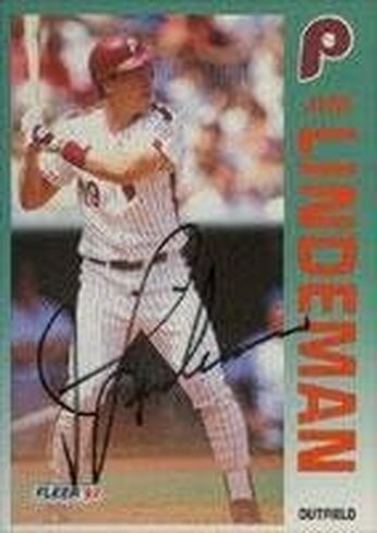 Jim Lindeman Philadelphia Phillies 1992 Fleer Autographed Card. This item comes with a certificate of authenticity from Autograph-Sports. Autographed - Baseball Slabbed Autographed Cards in Saudi Arabia