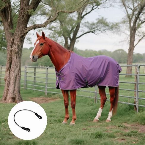 2 Pcs Horse Blanket Straps - Adjustable Elastic Tail & Leg Straps with Double-Ended Clips, 16" Stretchy Replacement Straps for Horse Blankets & Stall Buckets in Saudi Arabia