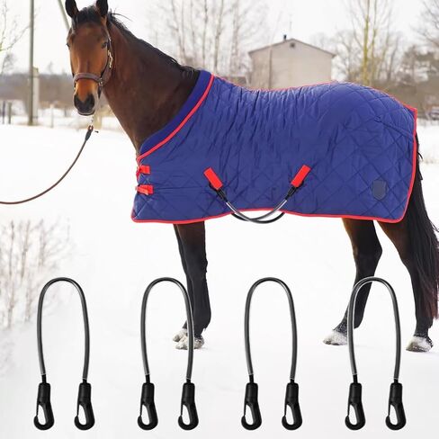 2 Pcs Horse Blanket Straps - Adjustable Elastic Tail & Leg Straps with Double-Ended Clips, 16" Stretchy Replacement Straps for Horse Blankets & Stall Buckets in Saudi Arabia