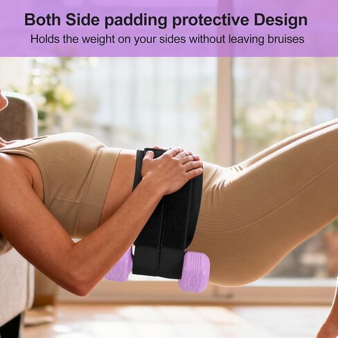 Hip Thrust Belt with 3 Resistance Bands - Adjustable Fitness Belt for Dumbbells, Kettlebells, Plates - Support Up to 100 lbs - For Glute Workouts at Home Gym - Gifts Ideas for Women, Black in Saudi Arabia
