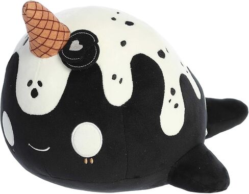 Aurora® Enchanting Tasty Peach® Cookies & Cream Nomwhal Stuffed Animal - Bright & Colorful Design - Showpiece Plush - Black 12.5 Inches in Saudi Arabia