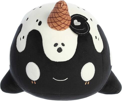 Aurora® Enchanting Tasty Peach® Cookies & Cream Nomwhal Stuffed Animal - Bright & Colorful Design - Showpiece Plush - Black 12.5 Inches in Saudi Arabia