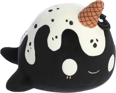 Aurora® Enchanting Tasty Peach® Cookies & Cream Nomwhal Stuffed Animal - Bright & Colorful Design - Showpiece Plush - Black 12.5 Inches in Saudi Arabia