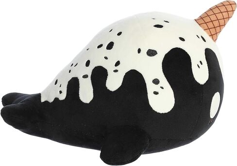 Aurora® Enchanting Tasty Peach® Cookies & Cream Nomwhal Stuffed Animal - Bright & Colorful Design - Showpiece Plush - Black 12.5 Inches in Saudi Arabia