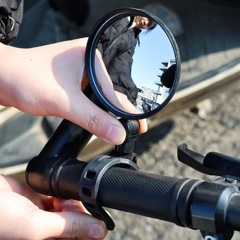 1PCS Universal Bicycle Rearview Mirror 360 Degree Rotating Adjustable Handlebar Mirror Motorcycle Modification Accessories (Circular,7.8CM) in Saudi Arabia