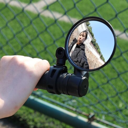 1PCS Universal Bicycle Rearview Mirror 360 Degree Rotating Adjustable Handlebar Mirror Motorcycle Modification Accessories (Circular,7.8CM) in Saudi Arabia